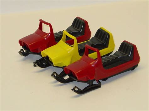 Vintage Plastic Toy Snowmobile Group 3 Toy Vehicle Wilton Chicago W