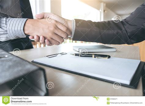Meeting And Greeting Concept, Two Confident Business Handshake A Stock Image - Image of contract ...