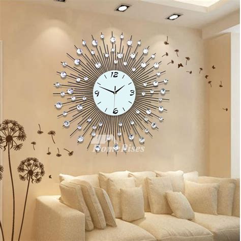 Large Wall Clock Modern Decorative Cool Metal Black Simple Personalized