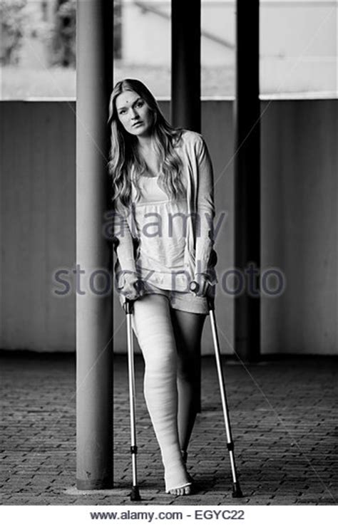 One Leg One Crutch Stock Photos And One Leg One Crutch Stock