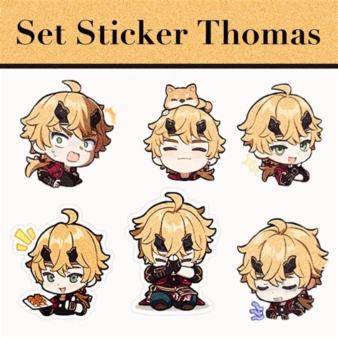 Set Sticker Sticker Thoma Genshin Impact Character Sticker Shopee