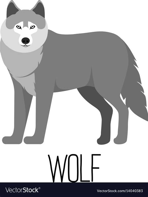 Cute Cartoon Wolf Isolated Royalty Free Vector Image
