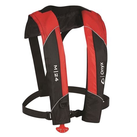 The bass pro shops® m24 manual inflatable life vest keeps you safe on the water with rapid inflation at the pull of a handle. Shop Onyx Outdoor M-24 Manual Inflatable Life Jacket ...