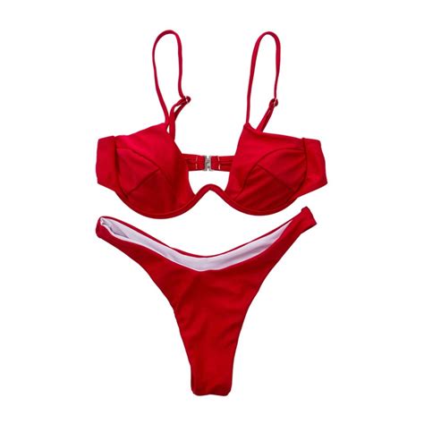 Sexy Push Up Unpadded Brazilian Bikini Set Women 4 Colors Bandage Bikini Set Swimsuit E Swimwear
