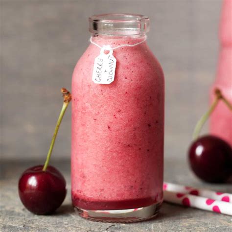 cherry smoothie with coconut little sugar snaps