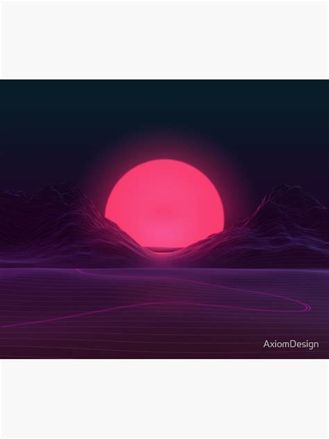 Neon Sunset Poster By Axiomdesign Redbubble
