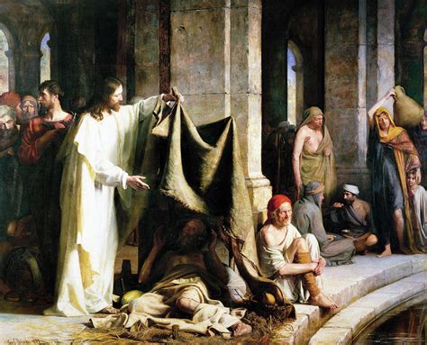Christ Healing The Sick At Bethesda 1883 Painting By Carl Bloch
