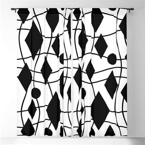Mid Century Modern Geometric Abstract 139 Black And White Blackout