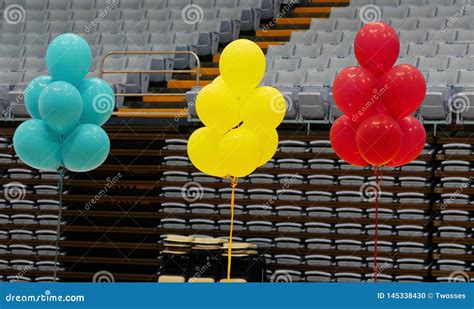 Colorful Balloons On Stage Stock Photo Image Of Float 145338430