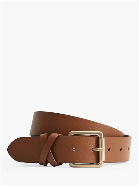 Reiss Annexe Leather Belt Brown At John Lewis And Partners