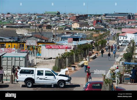 Panoramic View Over A Street And Houses In Khayelitsha Cape Town