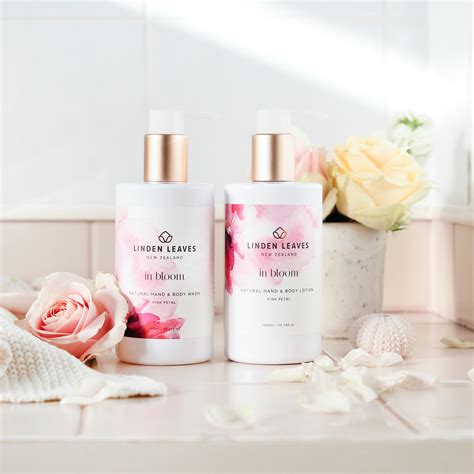 Pink Petal Hand And Body Lotion And Wash 300ml Boxed Set Linden Leaves