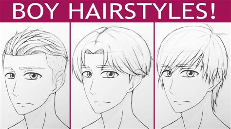 Learn how to draw anime boy pictures using these outlines or print just for coloring. How to Draw 3 Manga Boy Hairstyles! - YouTube