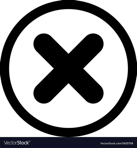 Cancel Flat Black Color Rounded Icon Royalty Free Vector
