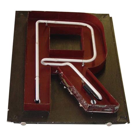 Large Vintage Neon Marquee Letter R From Pan American Auditorium