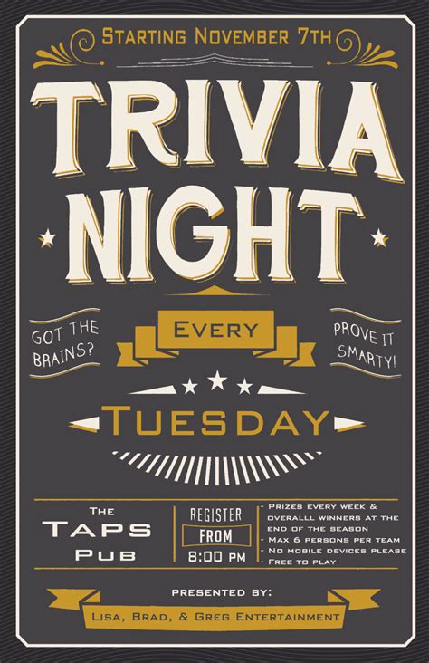 First Quiz Night Of The Season — The Golden Taps