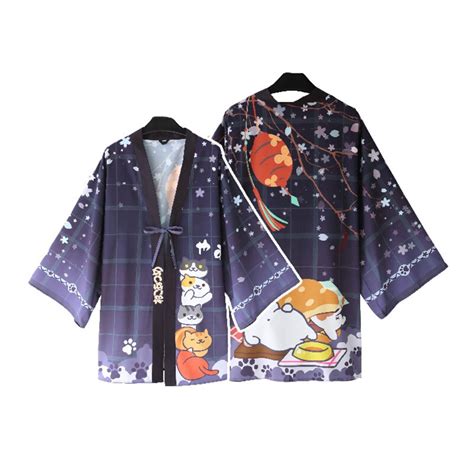 Anime Neko Atsume Cosplay Costume Daily Haori Chiffon Cloak Kimono Cape
