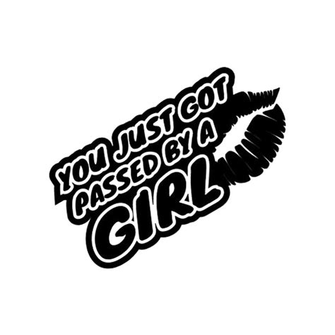 18 8 8cm you just got passed by a girl decal lady driven car window sticker cute sexy beautiful