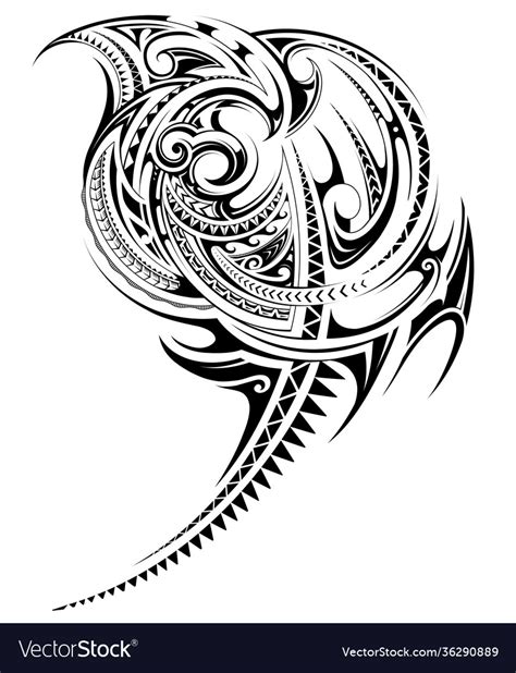 Polynesian Style Tribal Art Tattoo Royalty Free Vector Image