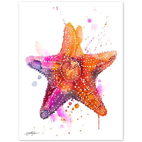 Starfish Watercolor Painting Print By Slaveika Aladjova