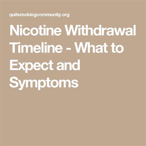 Nicotine Withdrawal Timeline What To Expect And Symptoms Quit