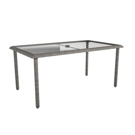 Cosco Outdoor Living Lakewood Ranch Steel And Wicker Dining Table Gray