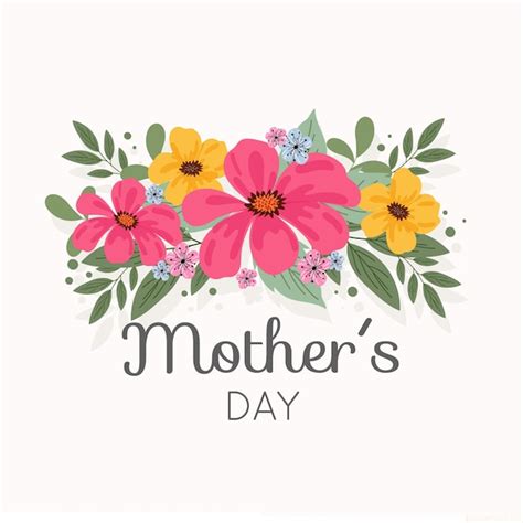 Mothers Day Floral Design Free Vector
