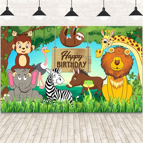 Buy Jungle Animal Theme Birthday Party Decorations Extra Large Fabric