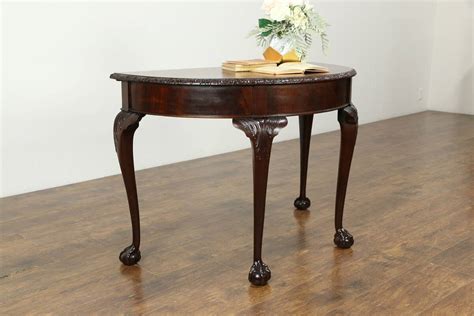 Console tables are often longer, narrower tables, used along the backside of a sofa, along a wall in an entry or hallway, or in a spot that can?t contain larger furniture but still needs that little. Chippendale or Georgian Style Half Round Demilune Console Table #33334 | eBay