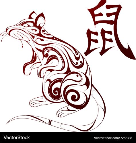 Rat As Symbol For Chinese Zodiac Royalty Free Vector Image