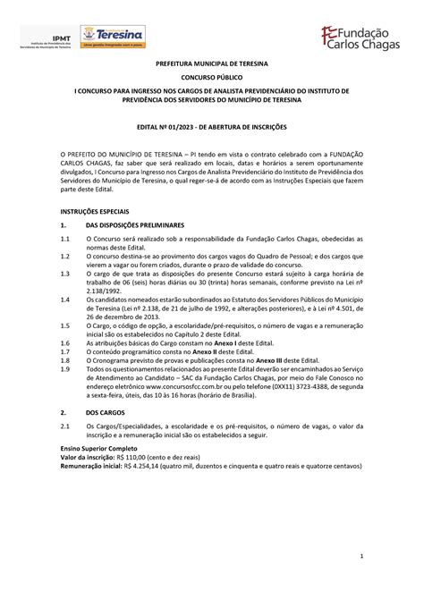 Pmter 123 Edital De Abertura Final PREFEITURA MUNICIPAL DE TERESINA