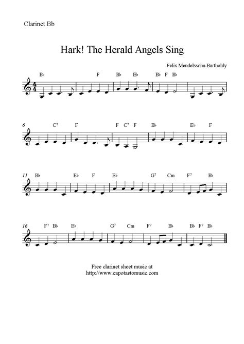 It also a special way of celebrating. Free Printable Christmas Sheet Music For Clarinet | Free ...