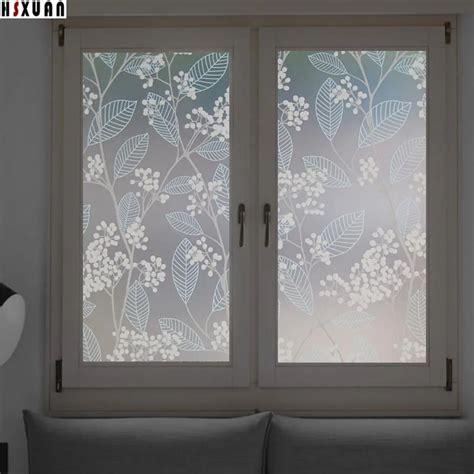 Decorative Window Films 40x100cm Pvc Flower Privacy Removable Sunscreen