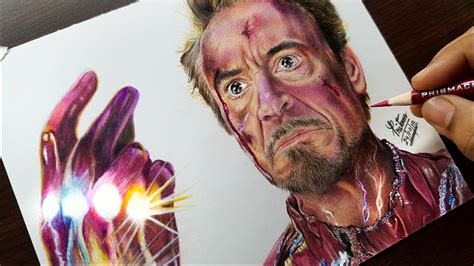 I Am Iron Man Snap Scene Drawing Avengers Endgame Tony Stark P