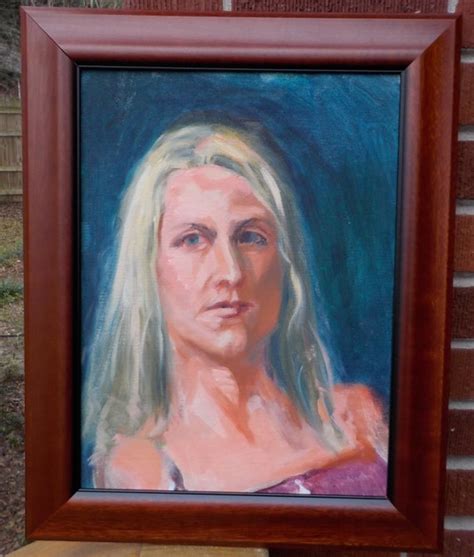 Vintage Impressionist Retro Blond Woman Oil Portrait Painting Framed C S Oil Painting