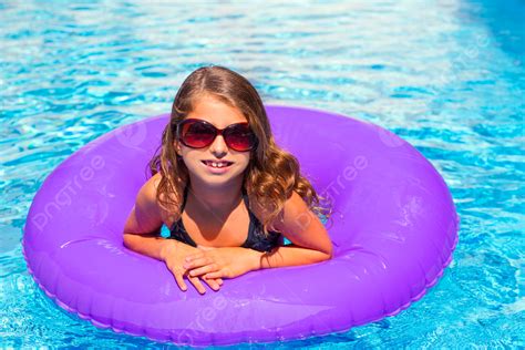 Bathing Beauty In Shades With An Inflatable Pool Float Photo Background And Picture For Free