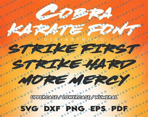 Cobra Font Svg Karate Font Cobra Svg Cobra Cut Files Brush Etsy Ireland