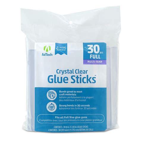 Adtech Crystal Clear Multi Temp Hot Glue Sticks Full Size 4 30 Sticks