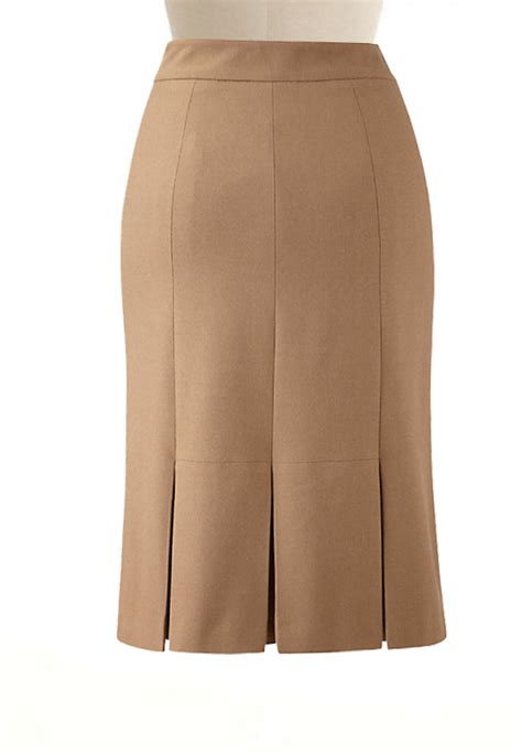 Plus Size Dark Sand Pleated Crepe Skirt Custom Handmade Fully Lined