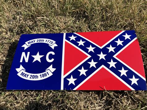 North Carolina Rebel Flag Bumper Sticker Rebel Nation