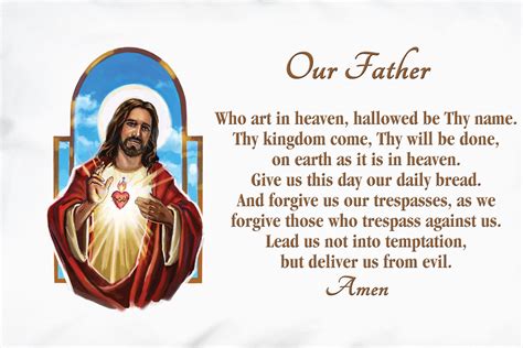 First Prayers The Our Father Sacred Heart Prayer Pillowcase