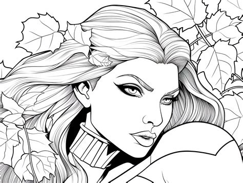 Easy Coloring Poison Ivy Image Coloring Page