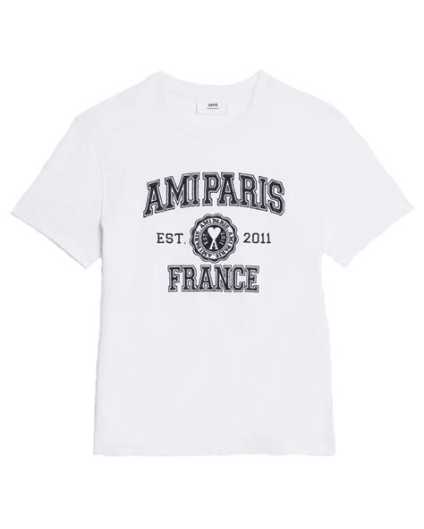 Ami Mens Paris France T Shirt White