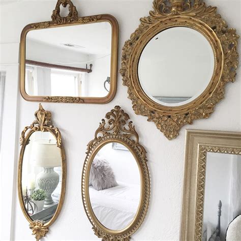 Vintage gold mirror gallery wall | Home Decor | Pinterest | Mirror ...
