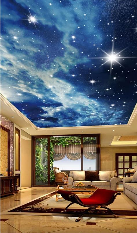 Starry Night Ceiling Mural Sky Ceiling Ceiling Murals Starry Ceiling
