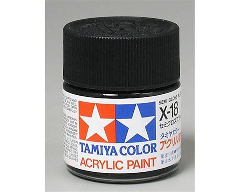 Tamiya X 18 Black Semi Gloss Acrylic Paint 23ml Tam81018 Cars