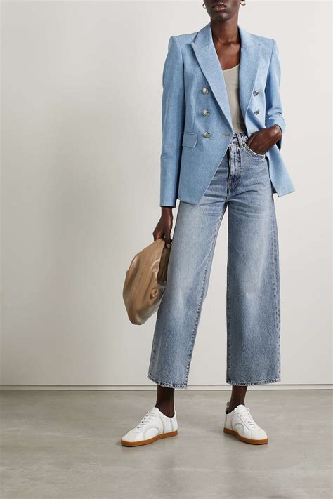 VERONICA BEARD Miller Dickey double-breasted denim blazer | NET-A-PORTER