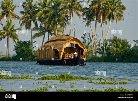 Houseboat In The Keralan Backwaters In India Stock Photo Alamy
