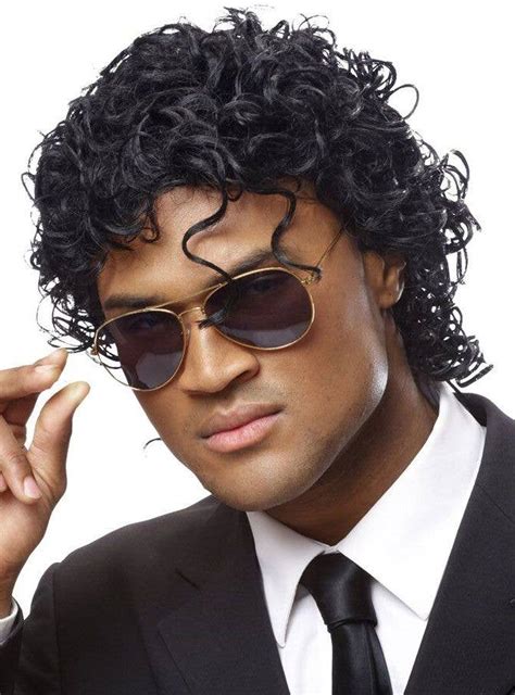 Costumes 1980s Adult Michael Jackson Afro Wig Glasses Pop Gloves