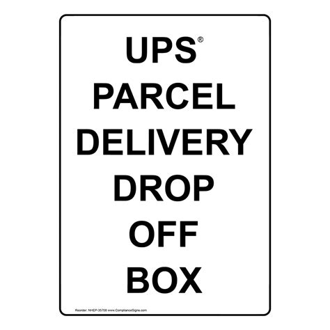 Vertical Sign Shipping Receiving Ups Parcel Delivery Drop Off Box